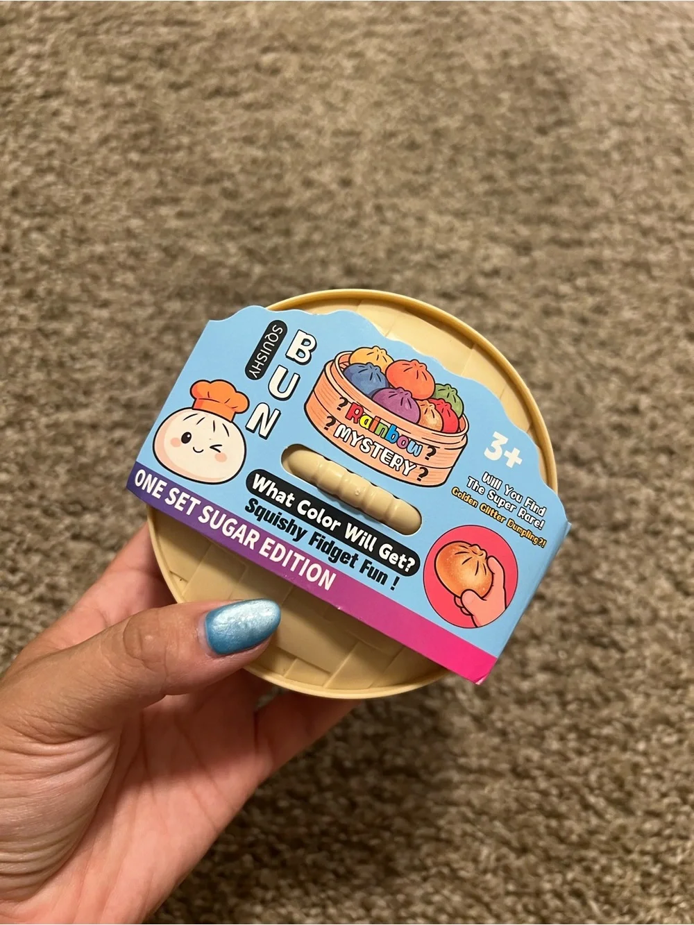 🩵✨ Blue Glitter Squishy Bun | Sensory Fidget Toy